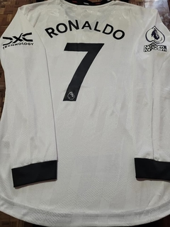 Camiseta Adidas Manchester United HeatRdy Manga Larga Suplente Blanca Ronaldo 7 2022 2023 Match