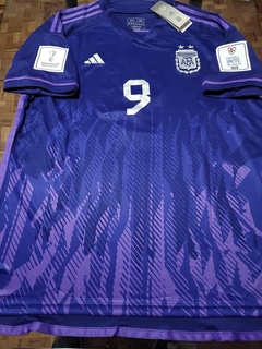 Camiseta adidas Argentina Suplente Violeta Julian Alvarez 9 2022 2023 Parches Qatar
