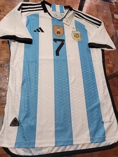 Camiseta adidas Argentina HeatRdy Titular De Paul 7 2022 2023 Parche Campeon Match en internet