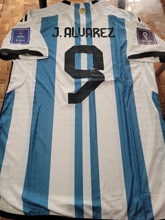 Camiseta adidas Argentina HeatRdy Titular Julian Alvarez 9 2022 2023 Parches Qatar