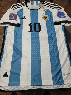 Camiseta adidas Argentina HeatRdy Titular Messi 10 2022 2023 Parches Qatar - comprar online