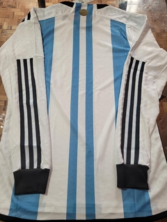 Camiseta adidas Argentina HeatRdy Manga Larga Titular 2022 2023 Qatar Match - Roda Indumentaria