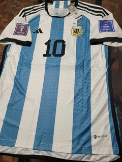 Camiseta adidas Argentina HeatRdy Titular Messi 10 2022 2023 Parches Qatar en internet