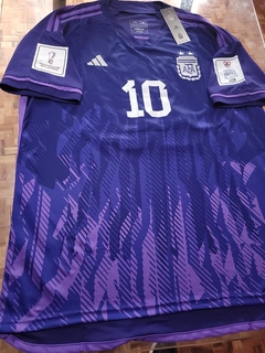 Camiseta adidas Argentina Suplente Violeta Messi 10 2022 2023 Parches Qatar en internet