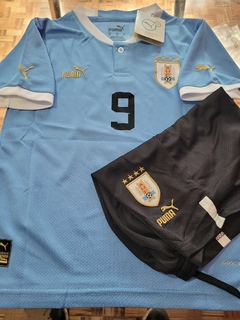 Kit Niño Camiseta + Short Uruguay Titular Suarez #9 2022 2023 Qatar