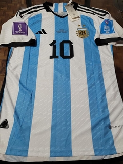 Camiseta adidas Argentina Titular Matchday Final vs Francia Messi 10 Lusail 2022 Qatar HeatRdy Match