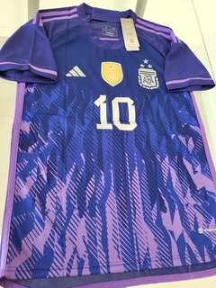 Camiseta adidas Argentina Suplente Violeta Messi 10 2022 2023 3 Estrellas Parche Campeon Qatar en internet