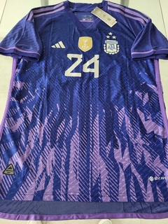 Camiseta adidas Argentina HeatRdy 3 Estrellas Suplente Violeta Enzo Fernandez 24 Parche Campeon 2022 2023 Match