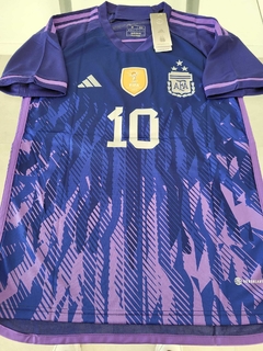 Camiseta adidas Argentina Suplente Violeta Messi 10 2022 2023 3 Estrellas Parche Campeon Qatar