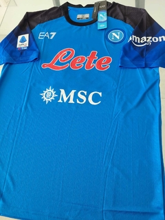 Camiseta EA7 SS Napoli Titular Osimhen 9 2022 2023 Parches Serie A en internet