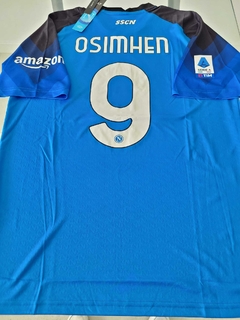 Camiseta EA7 SS Napoli Titular Osimhen 9 2022 2023 Parches Serie A