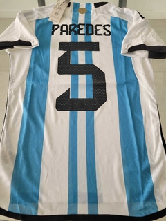 Camiseta adidas Argentina HeatRdy Titular Paredes 5 2022 2023 Parche Campeon Match - Roda Indumentaria
