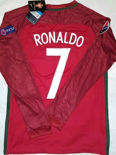 Camiseta Nike Portugal Manga Larga Retro Titular Ronaldo 7 2016 - comprar online