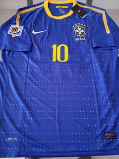Camiseta Nike Retro Brasil Suplente Azul 2010 Kaka 10