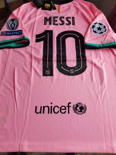 Camiseta Nike Retro Barcelona Rosa Messi #10 2020 2021 UCL