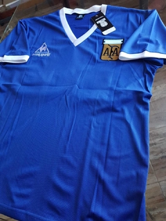 Camiseta Le Coq Sportif Retro Argentina Suplente Azul #10 Maradona 1986 en internet