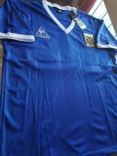 Camiseta Le Coq Sportif Retro Argentina Suplente Azul #10 Maradona 1986 - Roda Indumentaria