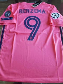 Camiseta adidas Real Madrid Rosa Benzema #9 2020 2021 UCL
