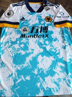 Camiseta adidas Wolverhampton Suplente Blanca Adama Traore #37 2020 2021 Parche Premier League - comprar online