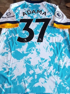 Camiseta adidas Wolverhampton Suplente Blanca Adama Traore #37 2020 2021 Parche Premier League