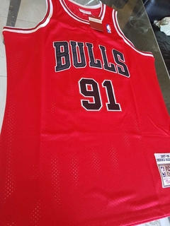 Musculosa Basquet Chicago Bulls Retro MATCH Roja Rodman 1997 1998 #91 en internet