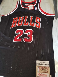 Musculosa Basquet Chicago Bulls Retro MATCH Negra Jordan #23 Bordado en internet