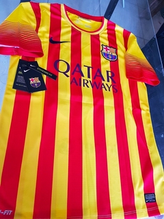 Camiseta Nike Barcelona Retro Suplente Amarilla Messi #10 2013 2014 UCL - Roda Indumentaria