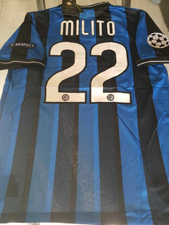 Camiseta Nike Retro Inter Titular #22 Milito 2009 2010