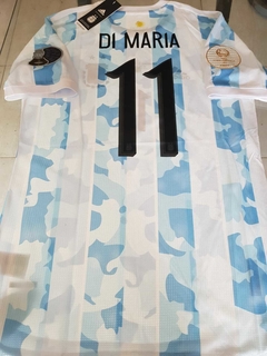 Camiseta adidas Argentina Titular 2021 2022 HeatRdy Match #11 Di Maria Parches Copa America + Matchday