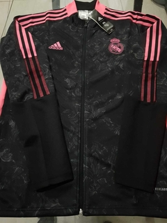 Campera Adidas Real Madrid Negra y Rosa 2021 No Conjunto