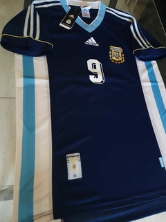 Camiseta adidas Retro Argentina Suplente Azul 1998 Batistuta 9 - Roda Indumentaria