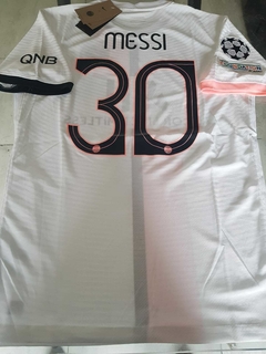 Camiseta Nike PSG Vaporknit Suplente Blanca Messi 30 2021 2022 Match UCL