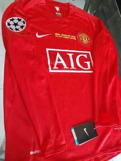 Camiseta Nike Manchester United Retro Manga Larga Titular 2008 Ronaldo 7 UCL Final - Roda Indumentaria