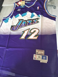 Camiseta Basquet Adidas Retro Utah Jazz Violeta Stockton #12 - comprar online