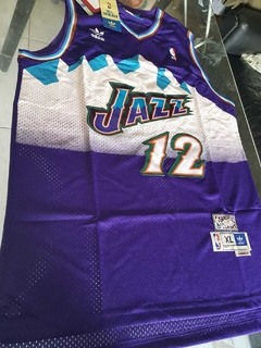 Camiseta Basquet Adidas Retro Utah Jazz Violeta Stockton #12 en internet