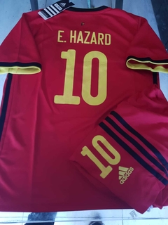 Kit Niño Camiseta + Short Belgica Titular 2021 Hazard 10 - Roda Indumentaria