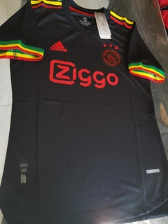 Camiseta adidas Ajax HeatRdy Negra Homenaje Bob Marley 2021 2022 Match - Roda Indumentaria