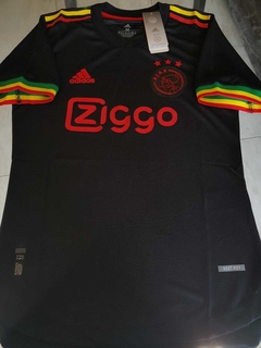 Camiseta adidas Ajax HeatRdy Negra Homenaje Bob Marley 2021 2022 Match