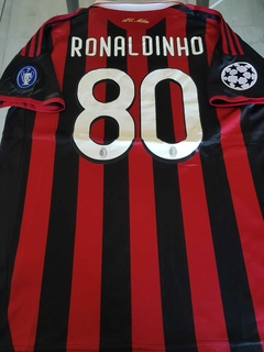 Camiseta adidas Milan Retro Titular Ronaldinho #80 2009 2010 UCL