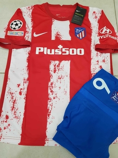 Kit Niño Camiseta + Short Nike Atletico Madrid Suarez 9 Titular 2021 2022