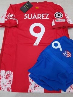 Kit Niño Camiseta + Short Nike Atletico Madrid Suarez 9 Titular 2021 2022 - Roda Indumentaria