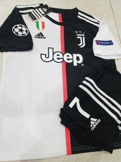 Kit Niño Camiseta + Short adidas Juventus Titular Ronaldo #7 2019 2020 UCL - Roda Indumentaria