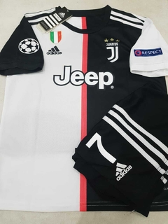 Kit Niño Camiseta + Short adidas Juventus Titular Ronaldo #7 2019 2020 UCL - comprar online
