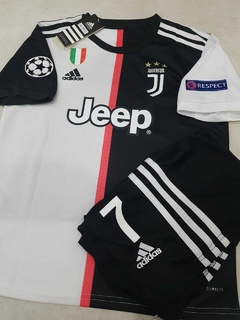 Kit Niño Camiseta + Short adidas Juventus Titular Ronaldo #7 2019 2020 UCL en internet