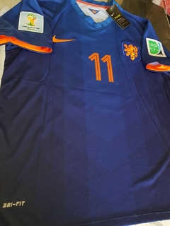 Camiseta Nike Retro Holanda Azul Robben 11 2014 - Roda Indumentaria