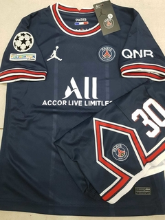 Kit Niño Camiseta + Short PSG Titular Messi #30 2021 2022 Parches UCL - comprar online