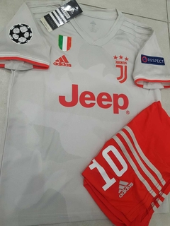 Kit Niños Camiseta + Short adidas Juventus Suplente Gris Dybala #10 2019 2020 - Roda Indumentaria
