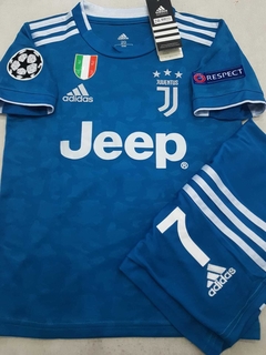 Kit Niños Juventus Celeste Ronaldo 7 2019 2020 UCL - comprar online
