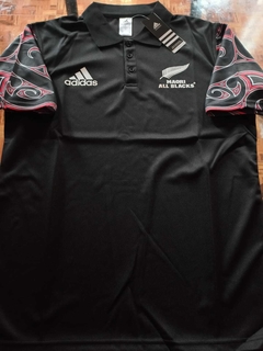 Camiseta All Blacks Maori negra con botones 2019