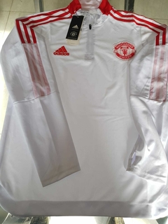 Buzo Entrenamiento Adidas Manchester United Blanco 2021 2022